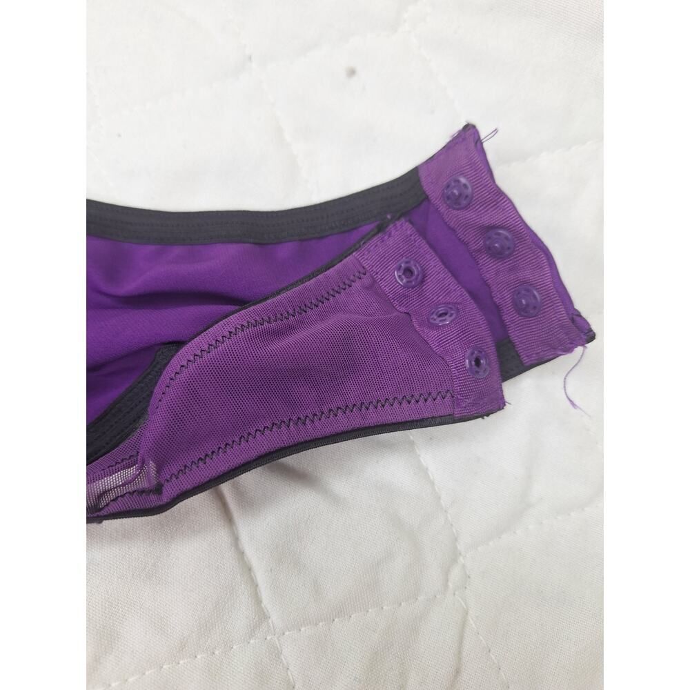 Fredericks of Hollywood Women's Small Ilana Body Suit Purple Black Sheer Lace - Picture 7 of 10